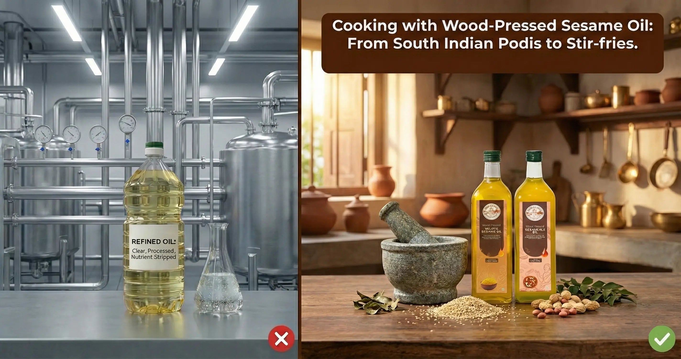 Cooking with Wood-Pressed Sesame Oil: From South Indian Podis to Stir-fries.