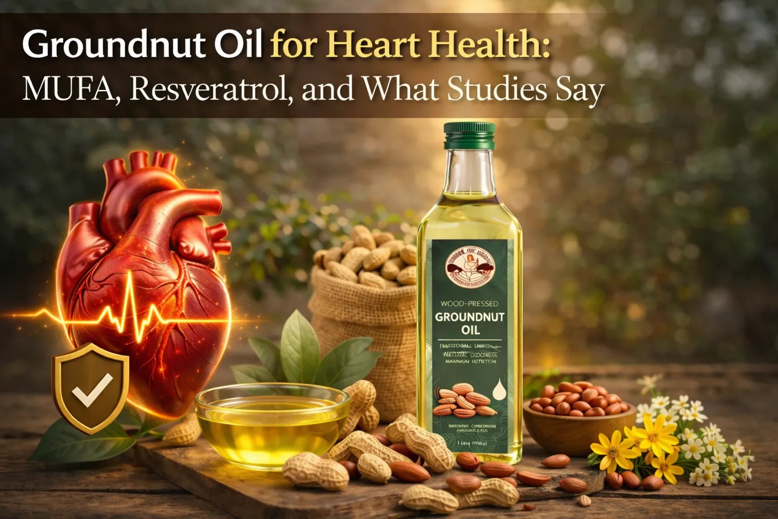Groundnut Oil for Heart Health: MUFA, Resveratrol, and What Studies Say