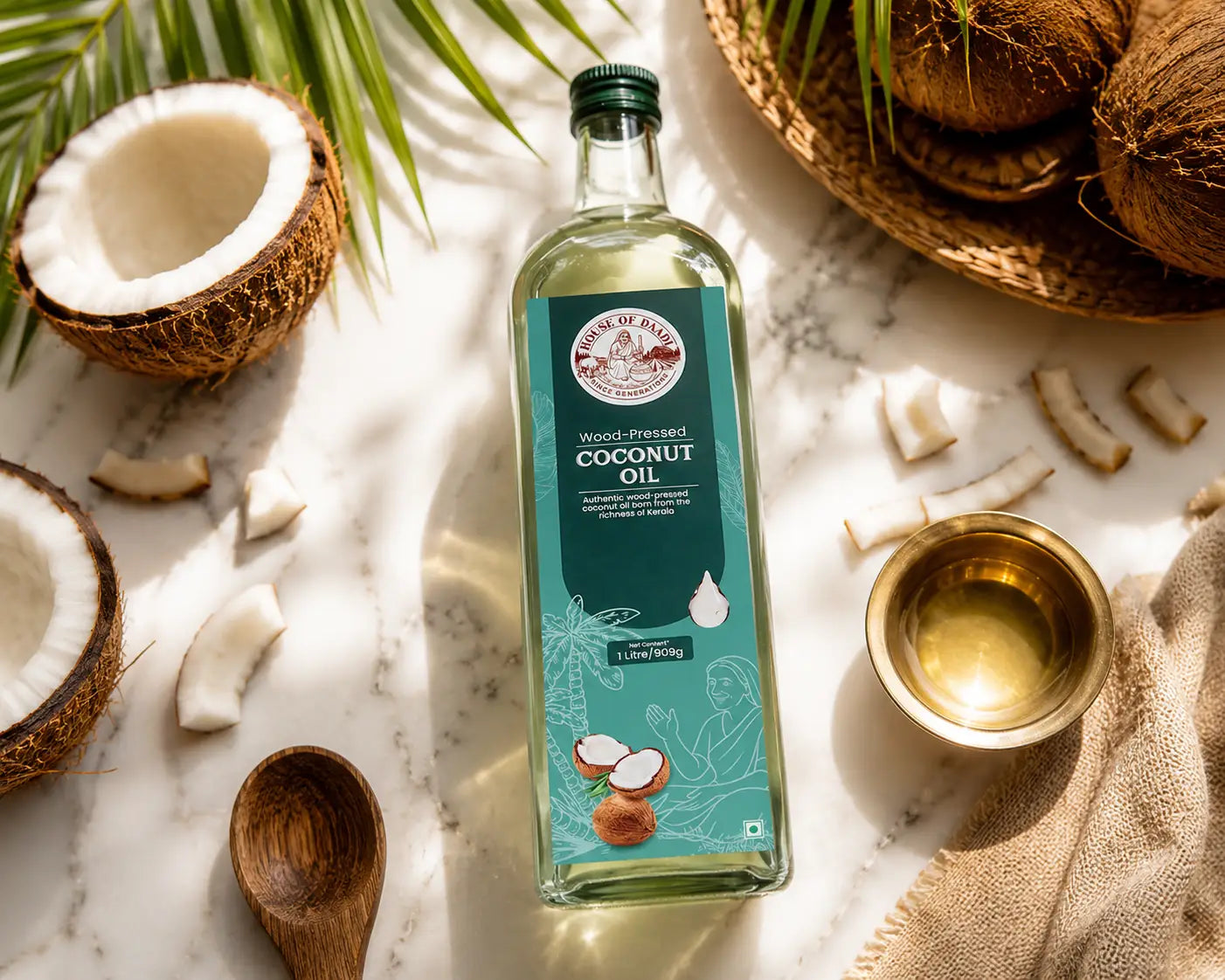 House of Daadi Woodpressed Coconut Oil — benefits for cooking, hair, and skin care